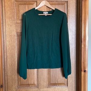 Loft sweater with sheer sleeves